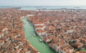 Luftaufnahme von Venedig und Canal Grande
